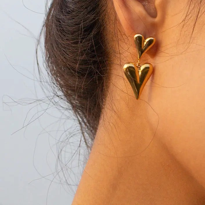 Jadina Heart Hanging Earrings