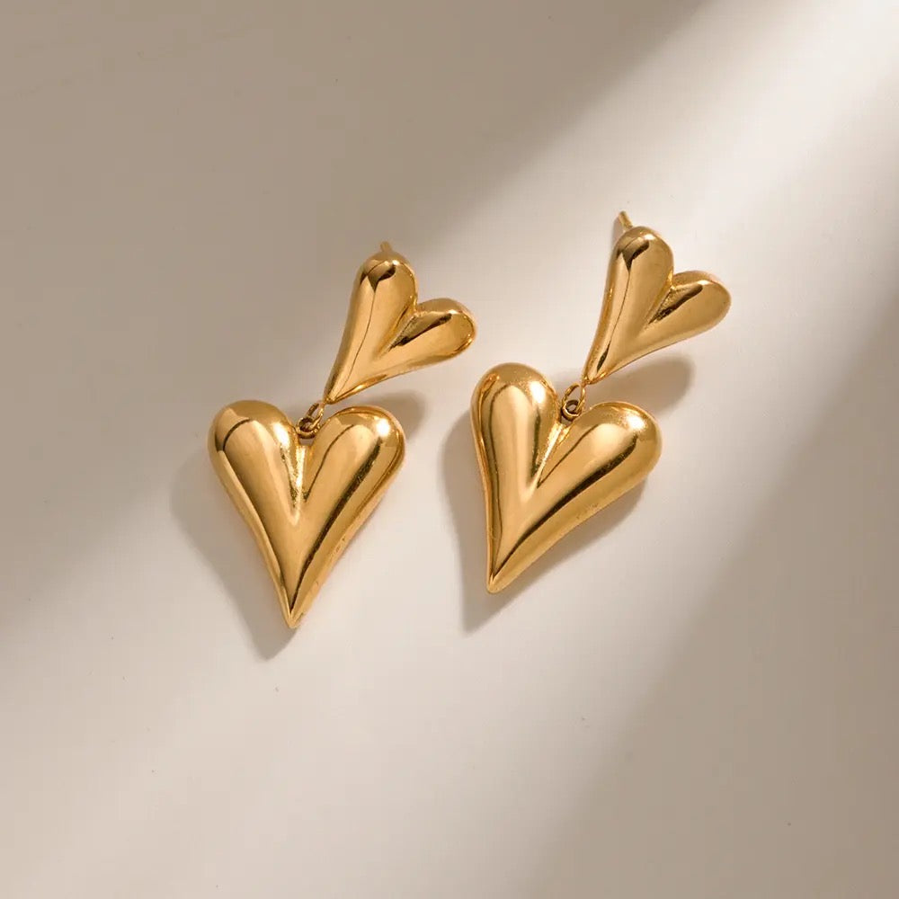 Jadina Heart Hanging Earrings