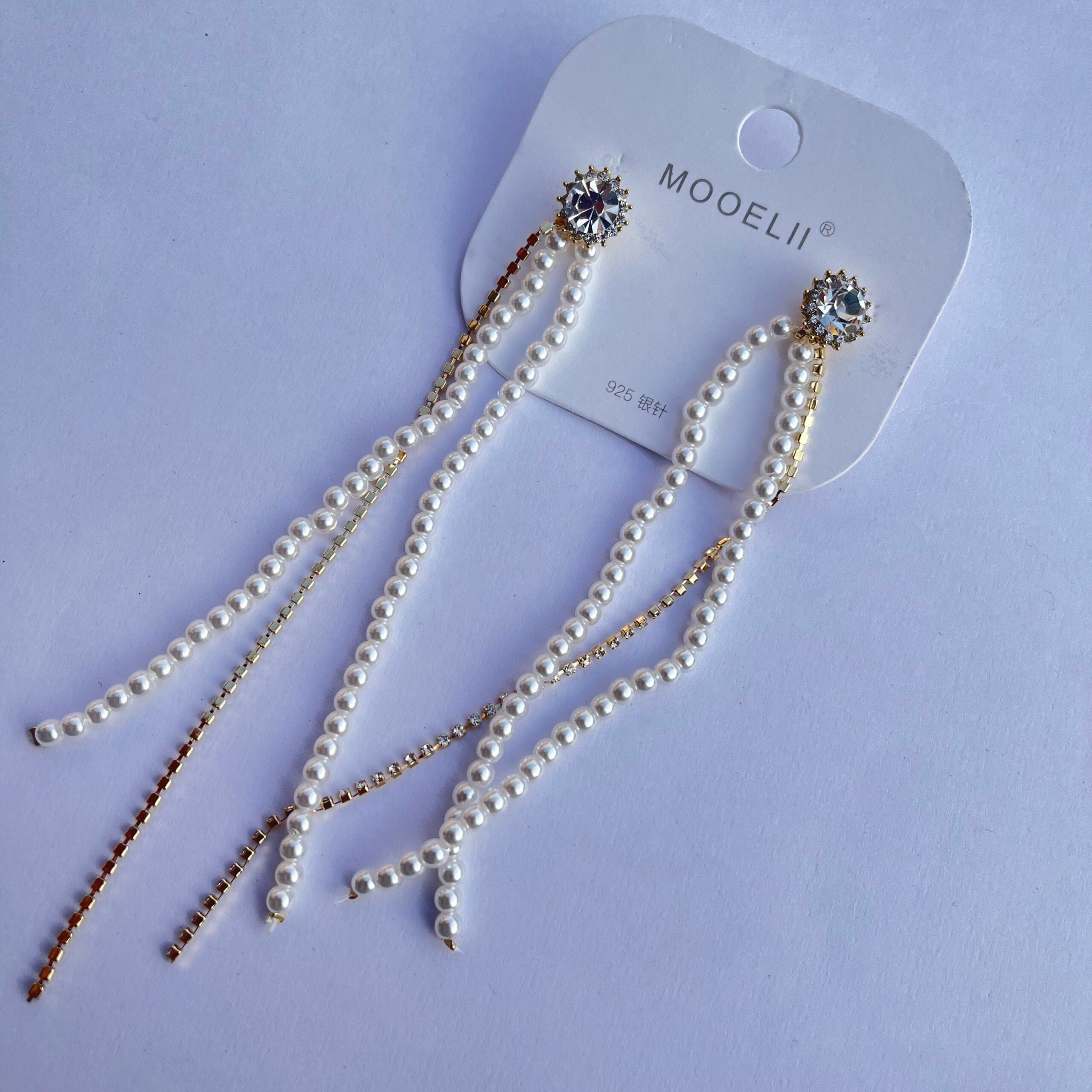 Cluster Pearl Dangler Earrings