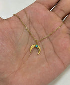 Equine Blue Stone Moon Necklace