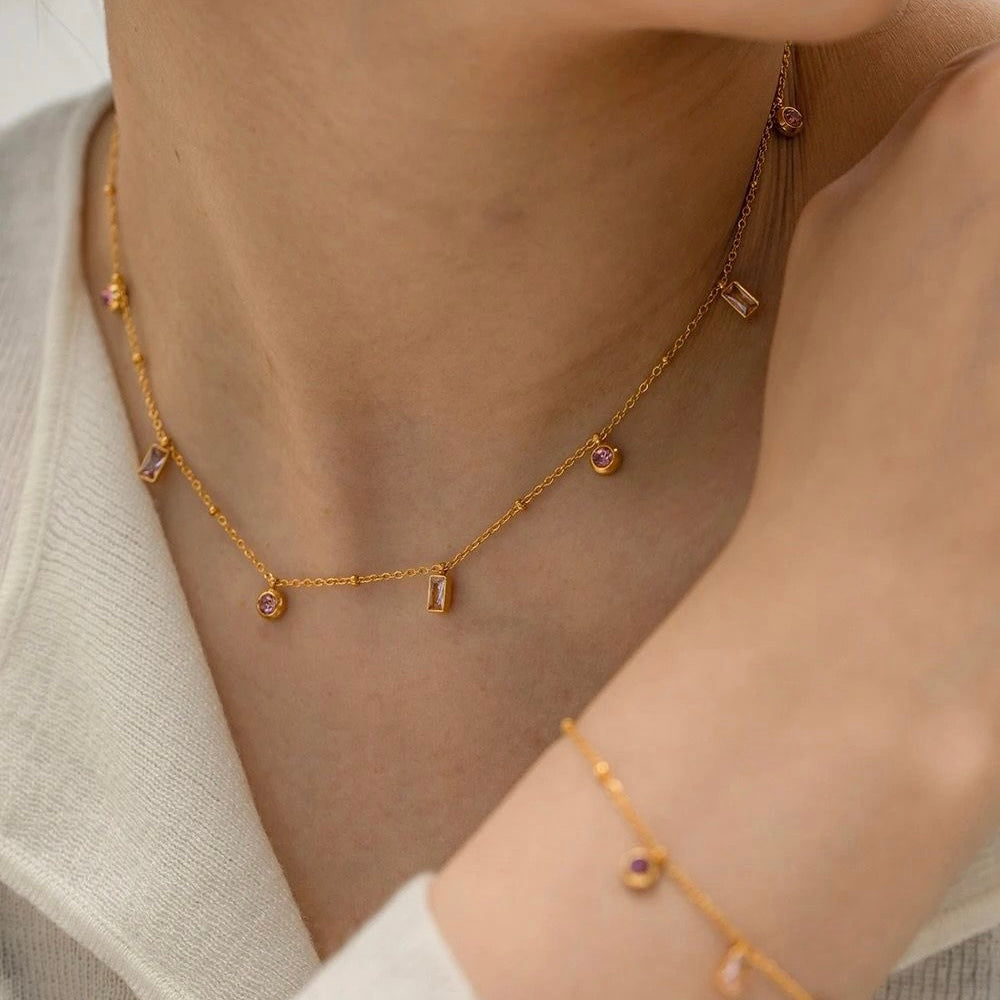 Calla Pink Charm Necklace✨