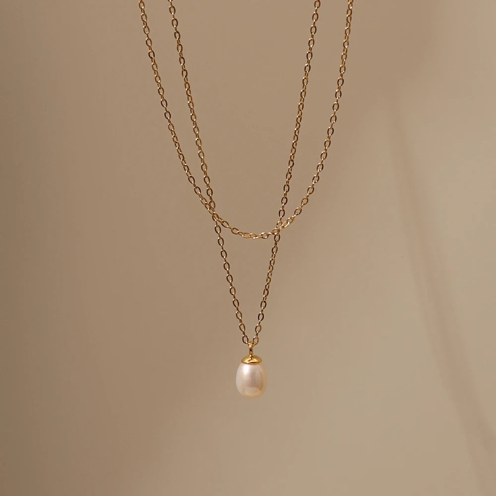 Claus Pearl Double Layer Necklace