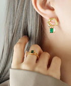 Pegri Emerald Gold Earrings