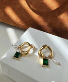 Pegri Emerald Gold Earrings
