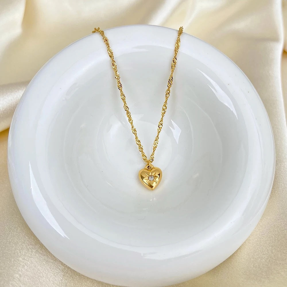 Barcelona Heart Gold Necklace
