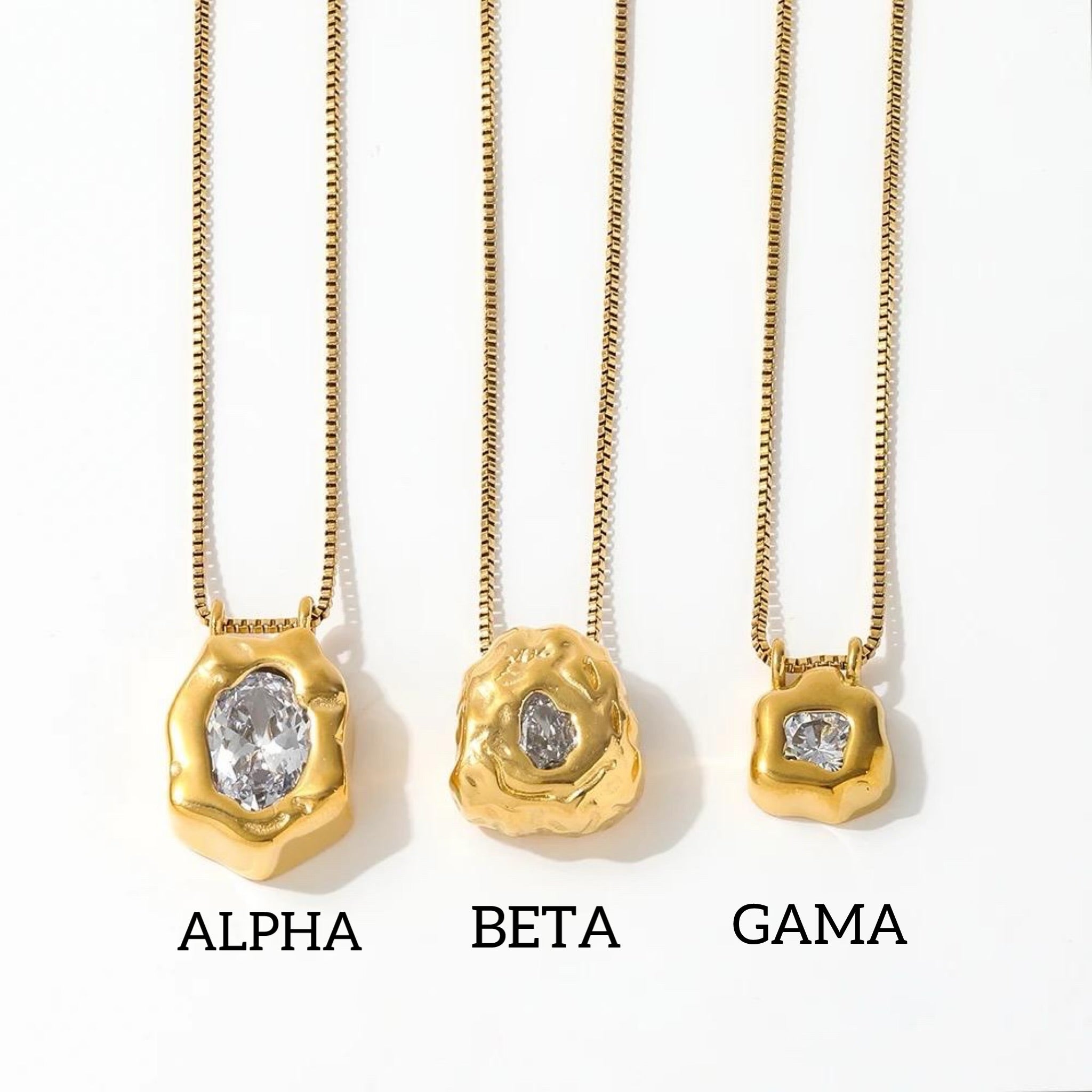 Solid Stone Gold Necklaces