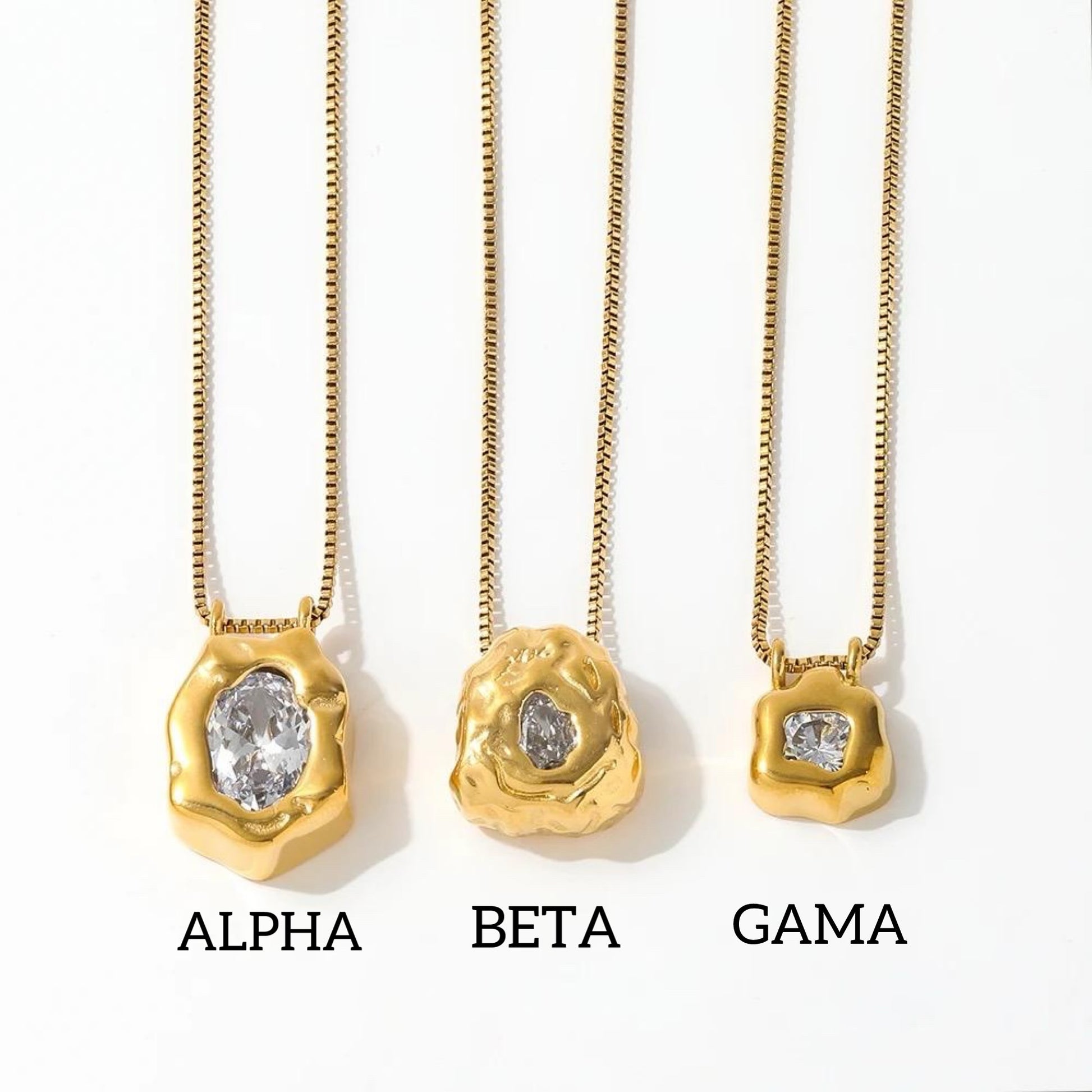 Solid Stone Gold Necklaces