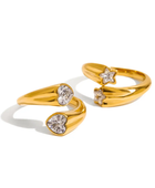 Twinkli Dual Heart Gold Ring