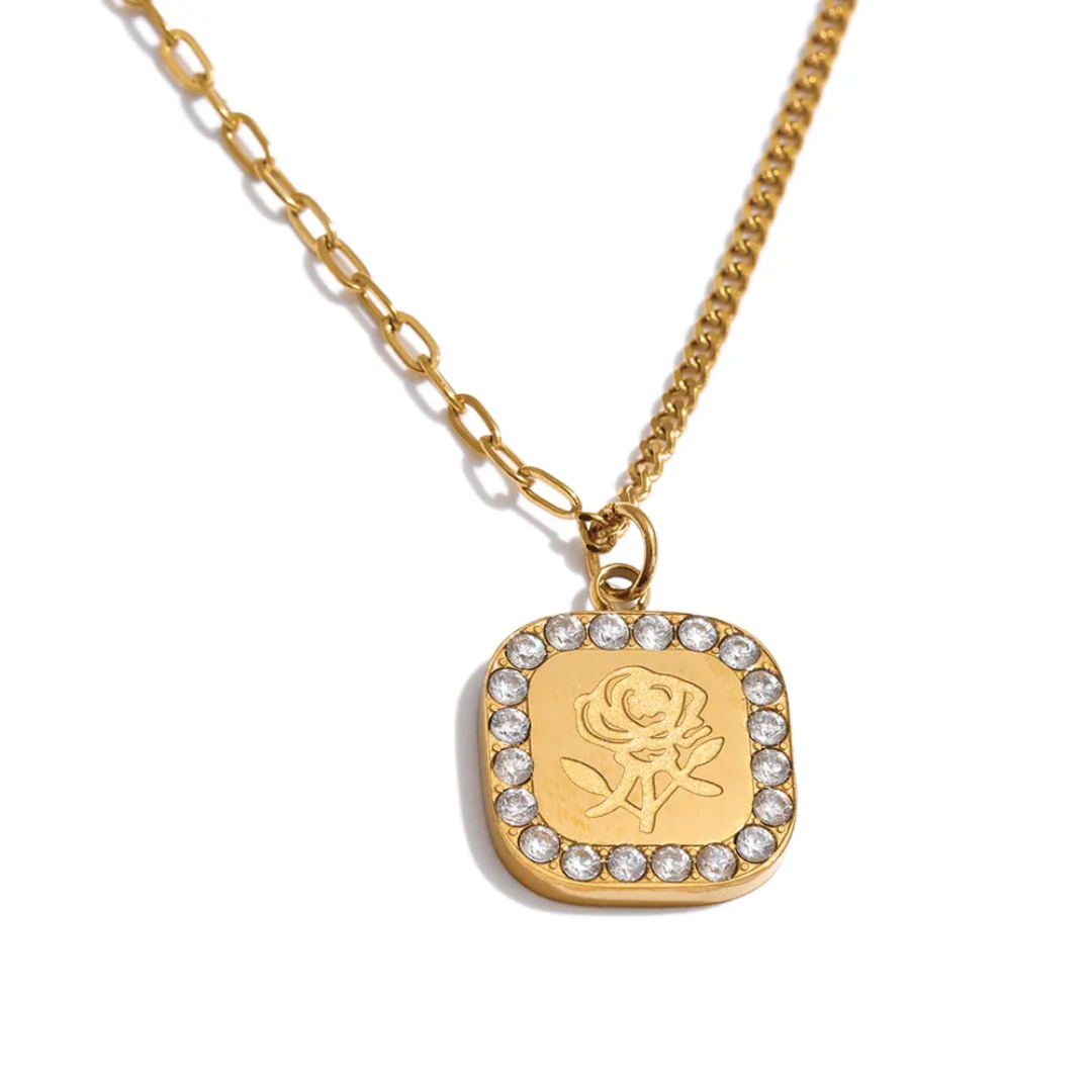 Beni Rose Premium Square Necklace
