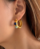 Kava Coloured Stone Hoops