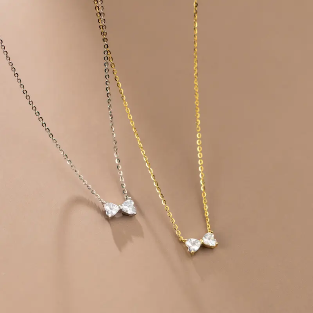 Pinkie Bow Diamond Necklace