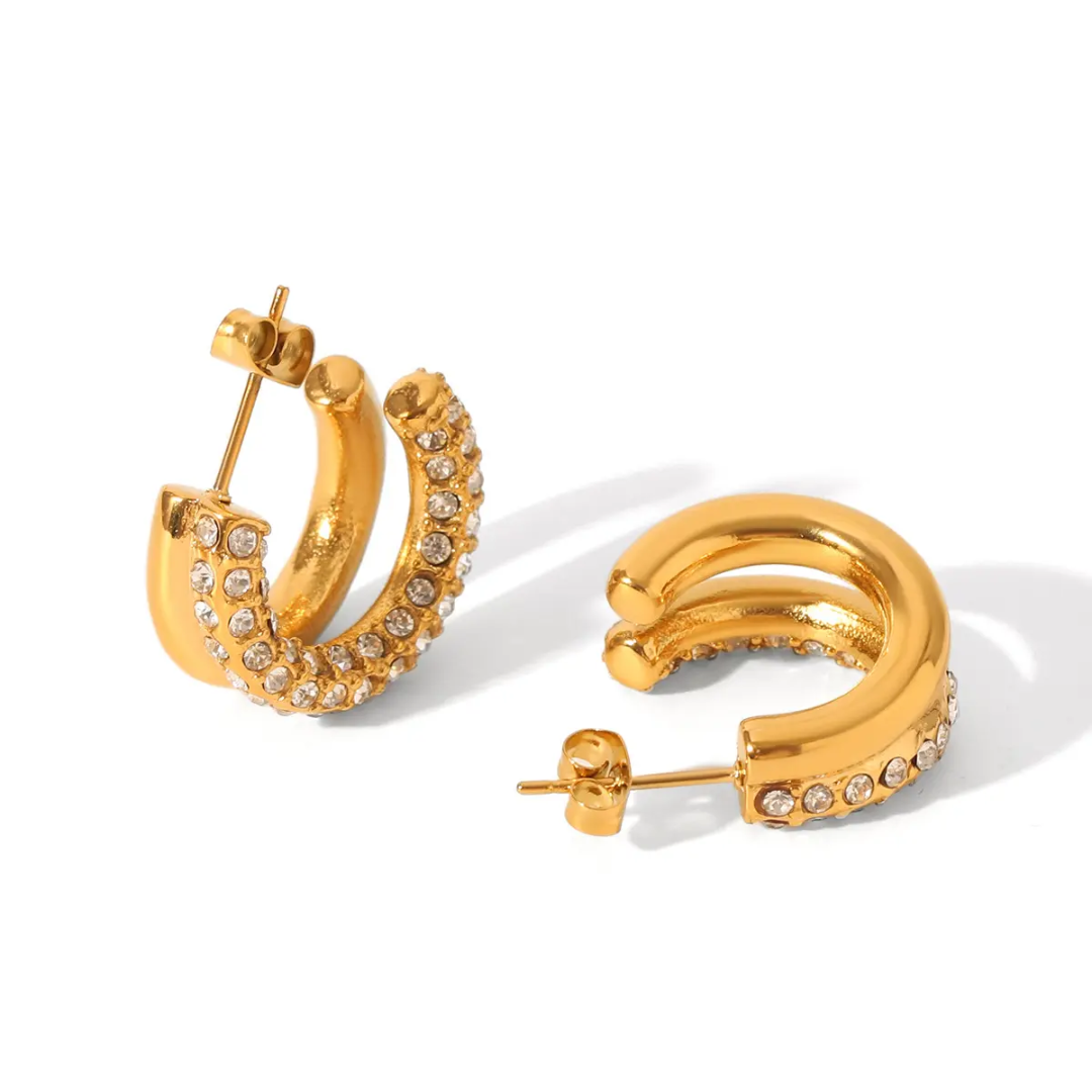 Charles Diamond Gold Hoops