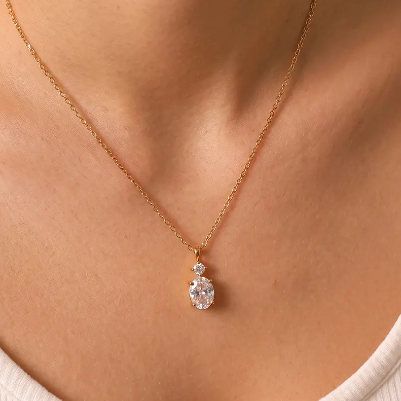 Astrie Oval Diamond Necklace