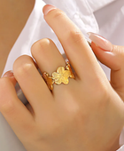 Flowery Adjustable Gold Ring
