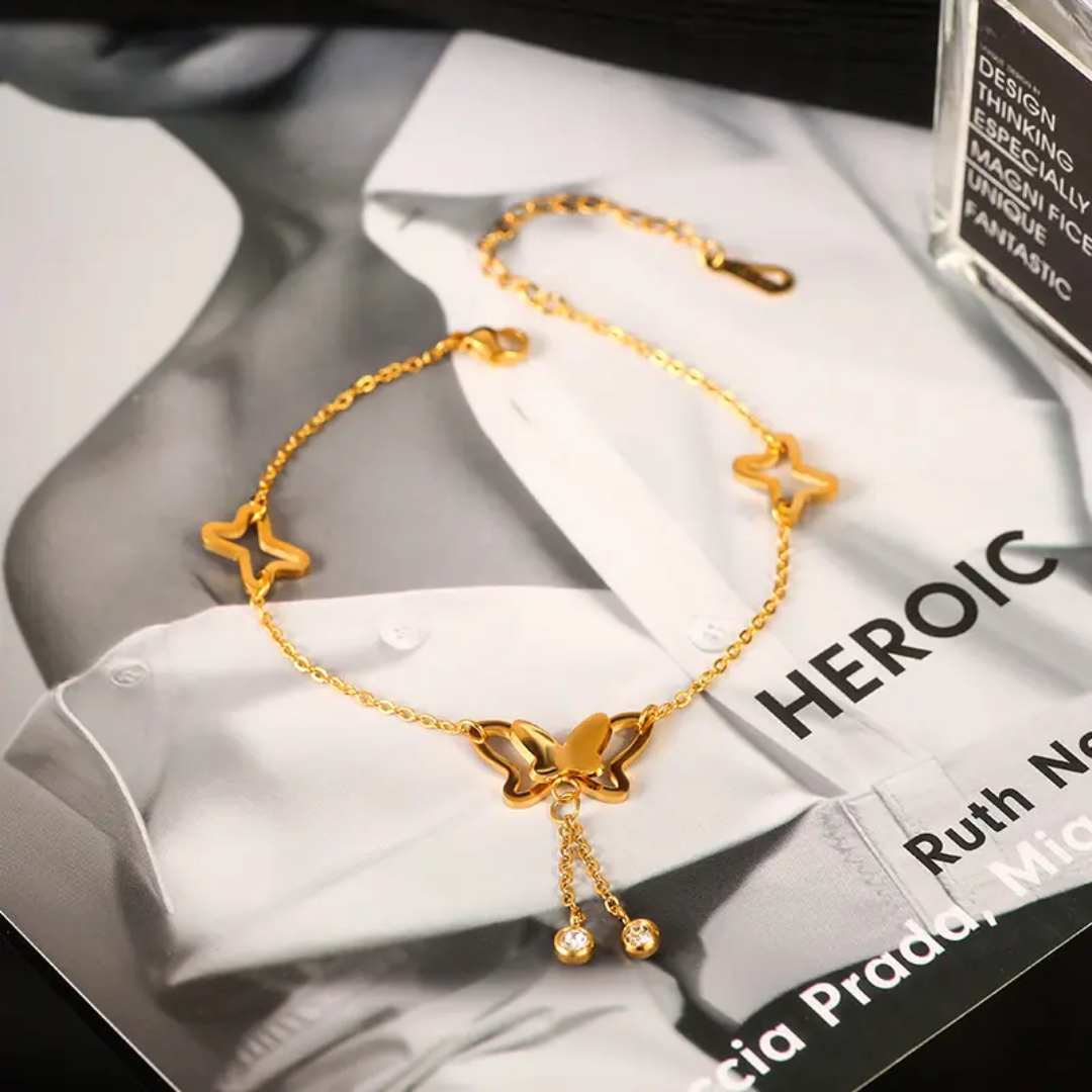 Olivia Butterfly Gold Anklet