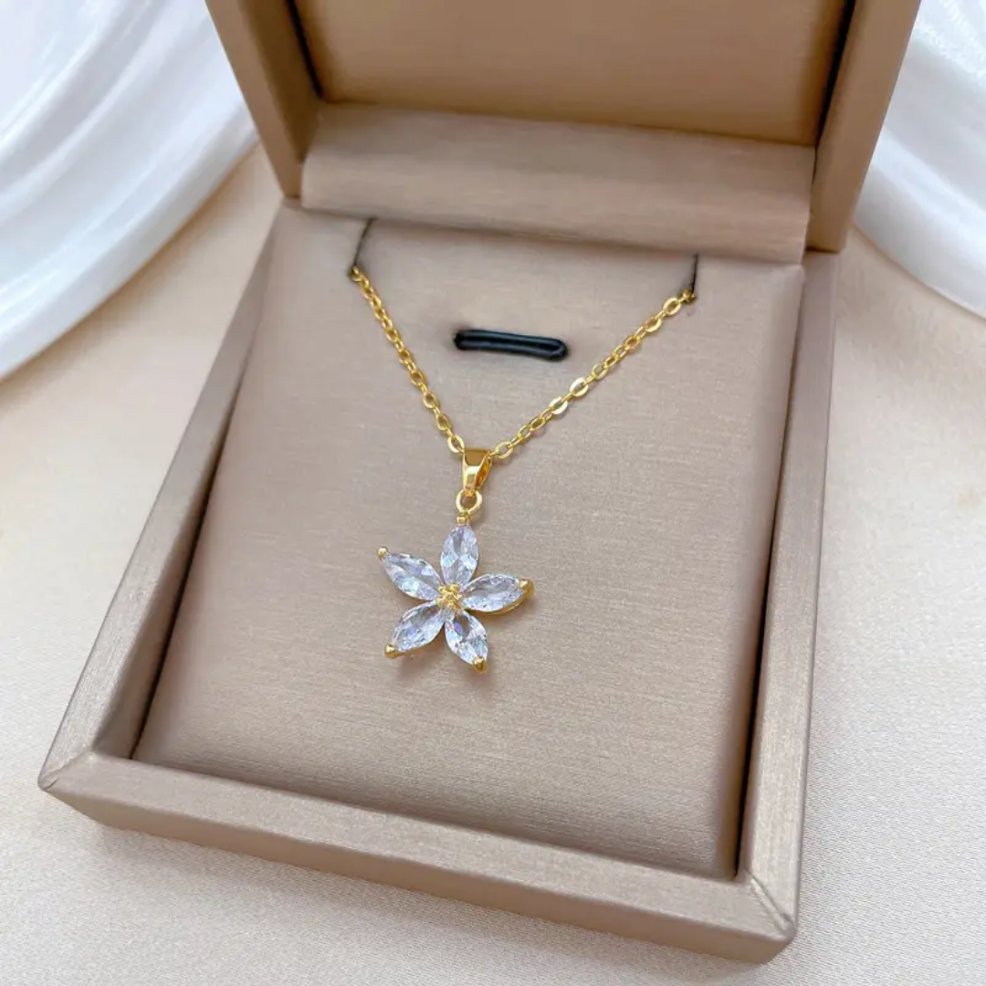 Veronica Diamond Flower Necklace