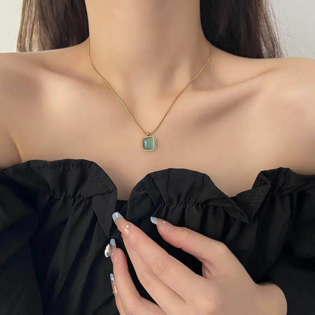 Ocean Blue Square Necklace