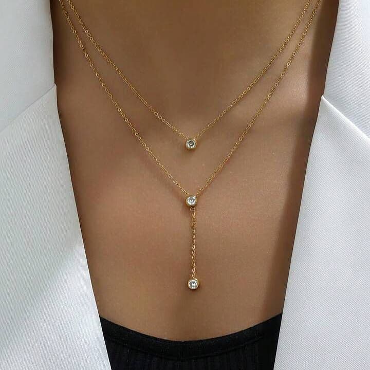 Leva Dual Diamond Necklace