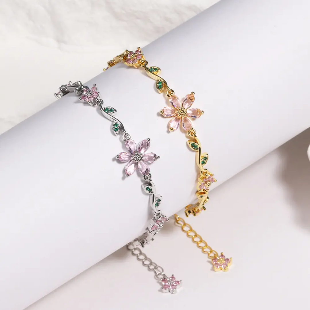 Penelpii Pink Flower Bracelet