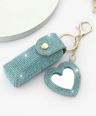 Sparkly Lipstick Holder Mirror KeyChain