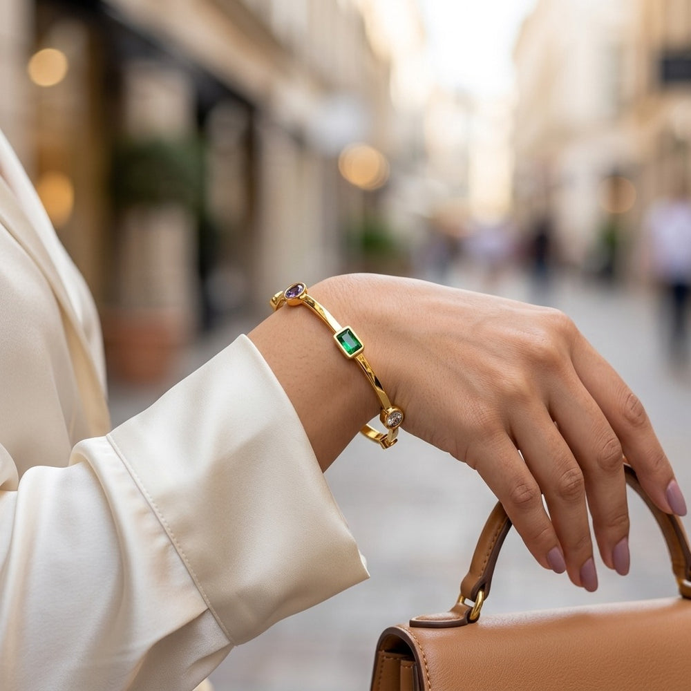 Fancy Coloured Stone Bangles