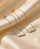 Tri Stone Diamond Leaf Bracelet