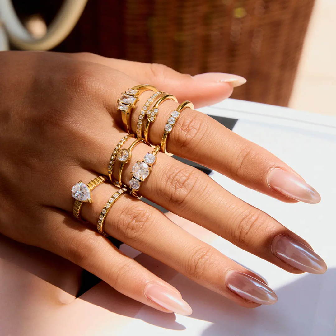 Julie Solitaire Statement Rings