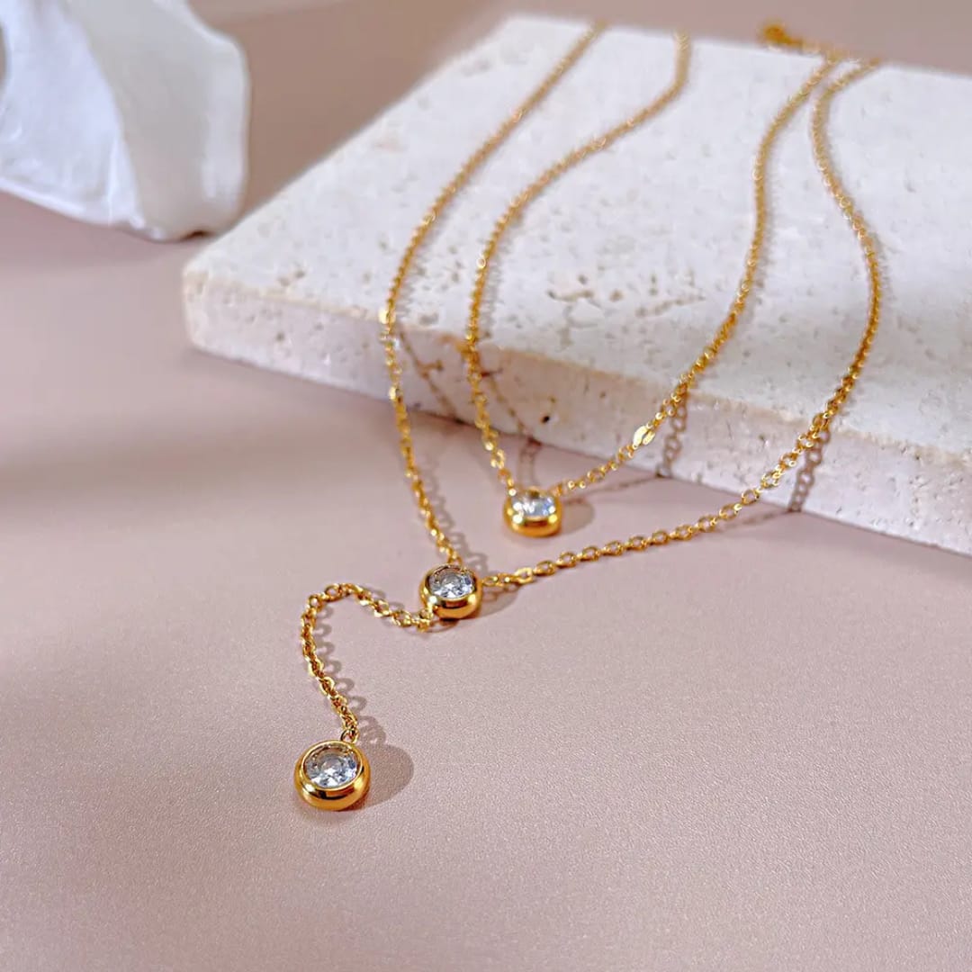 Leva Dual Diamond Necklace