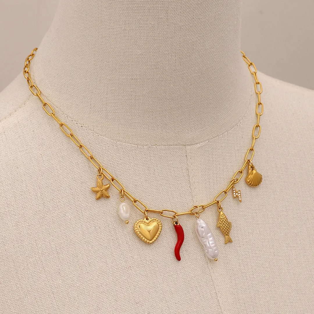 Chilli Cake Heart Charm Necklace✨