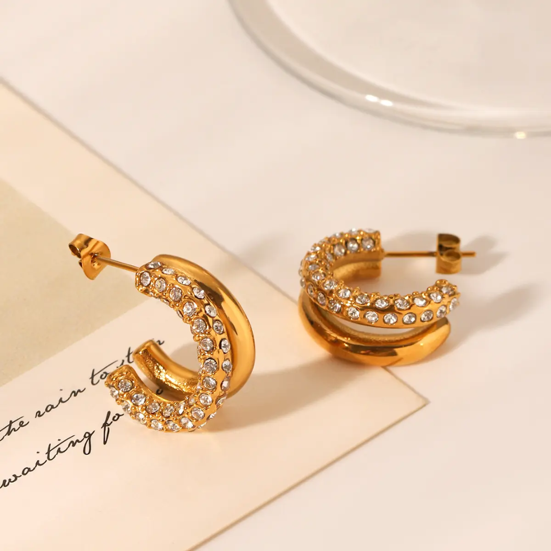 Charles Diamond Gold Hoops
