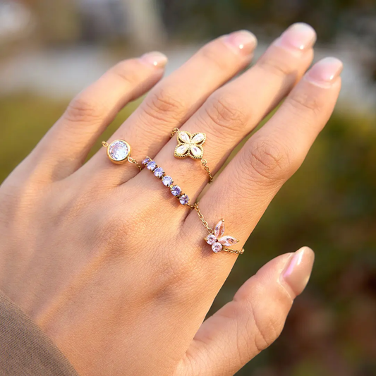 Helia Chain Cute Diamond Rings