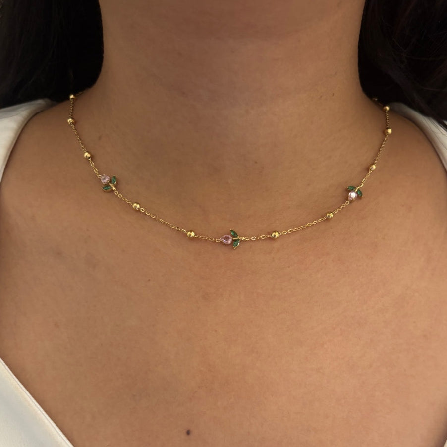 Rosy Dainty Charm Tulip Necklaces