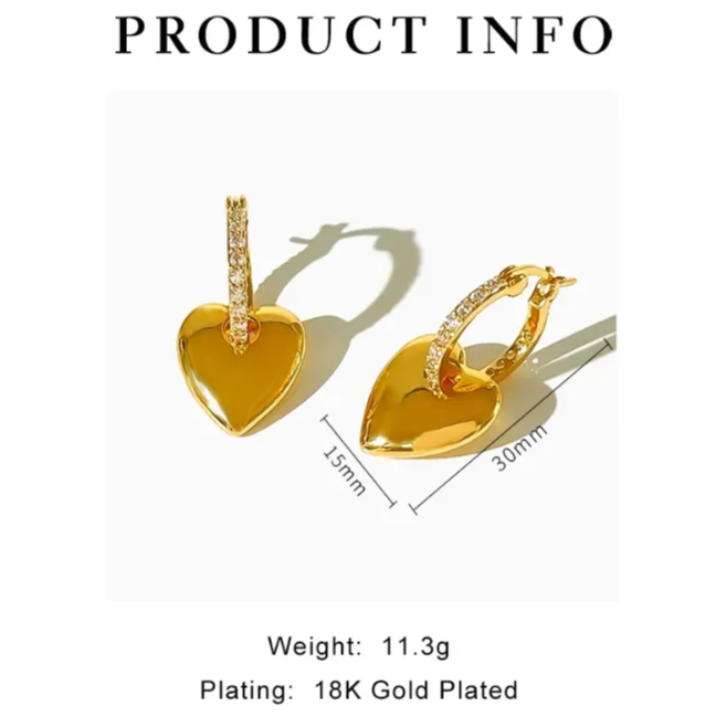 Dopina Diamond Heart Earrings✨