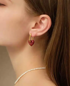 Chrimsi Red Colour Heart Earrings✨