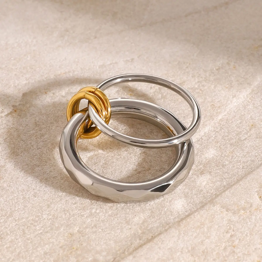 Karla Stackable Dual Silver Ring