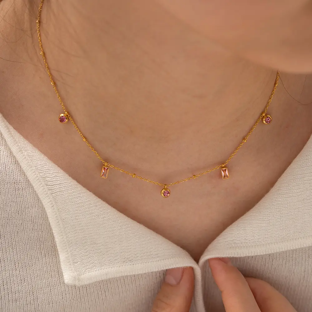Calla Pink Charm Necklace✨