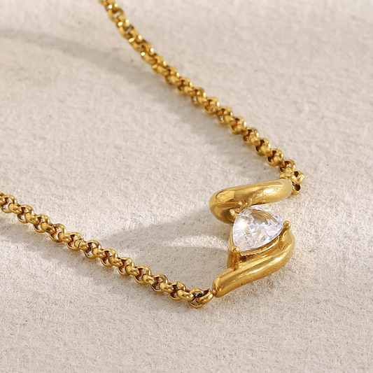 Hosana Drop Diamond Twisted Necklace