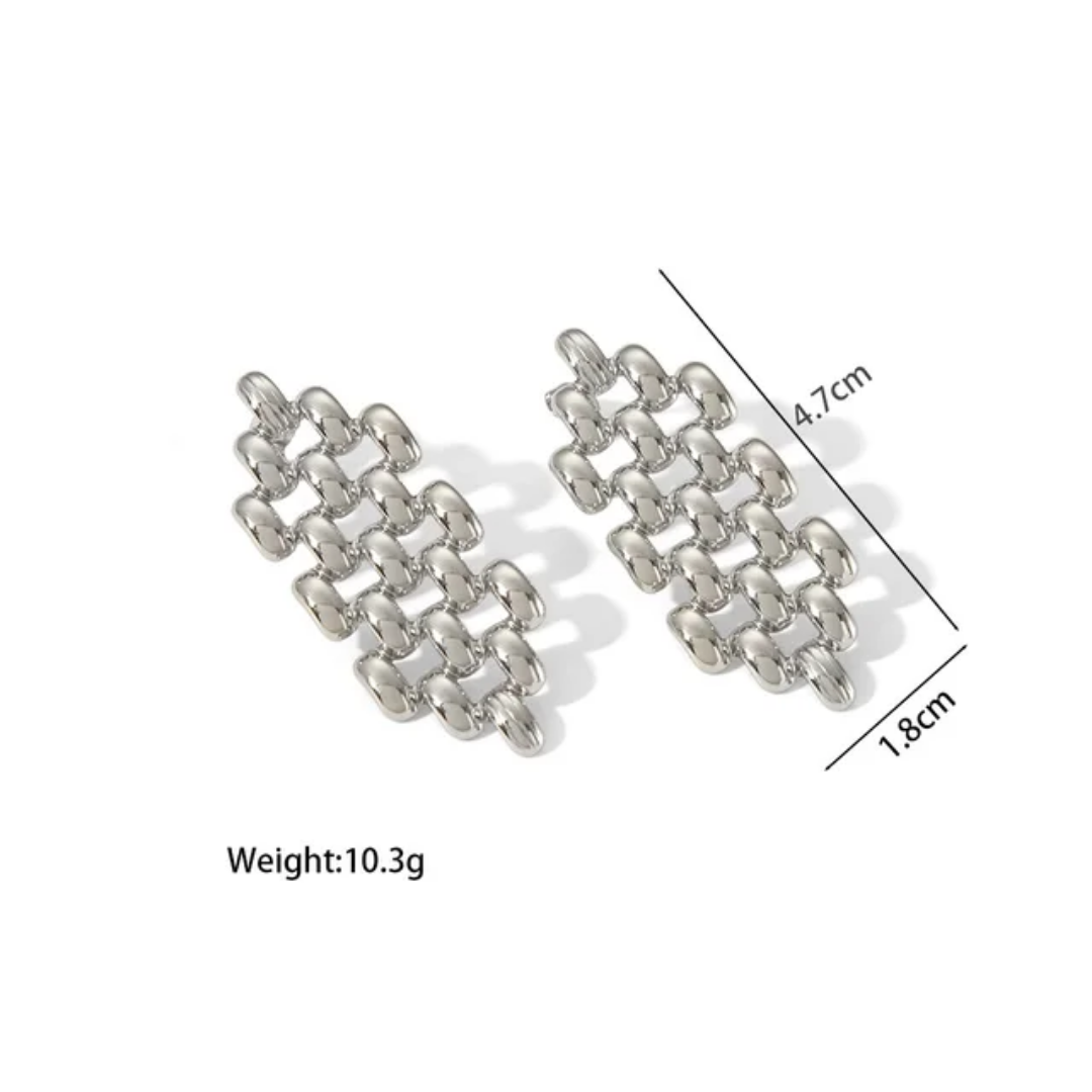 Long Check Statement Earrings