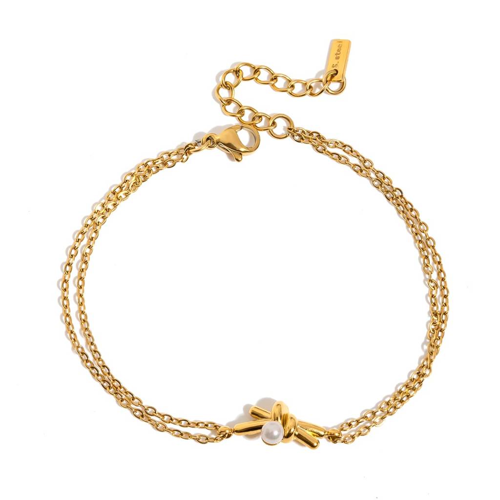 Kevin Knot Pearl Dainty Bracelet