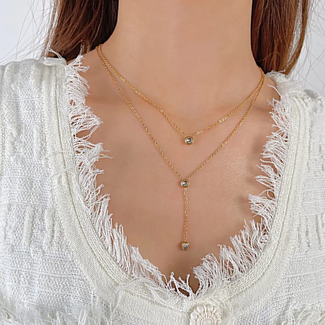 Leva Dual Diamond Necklace