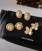 Minaz Pearl Square Studs