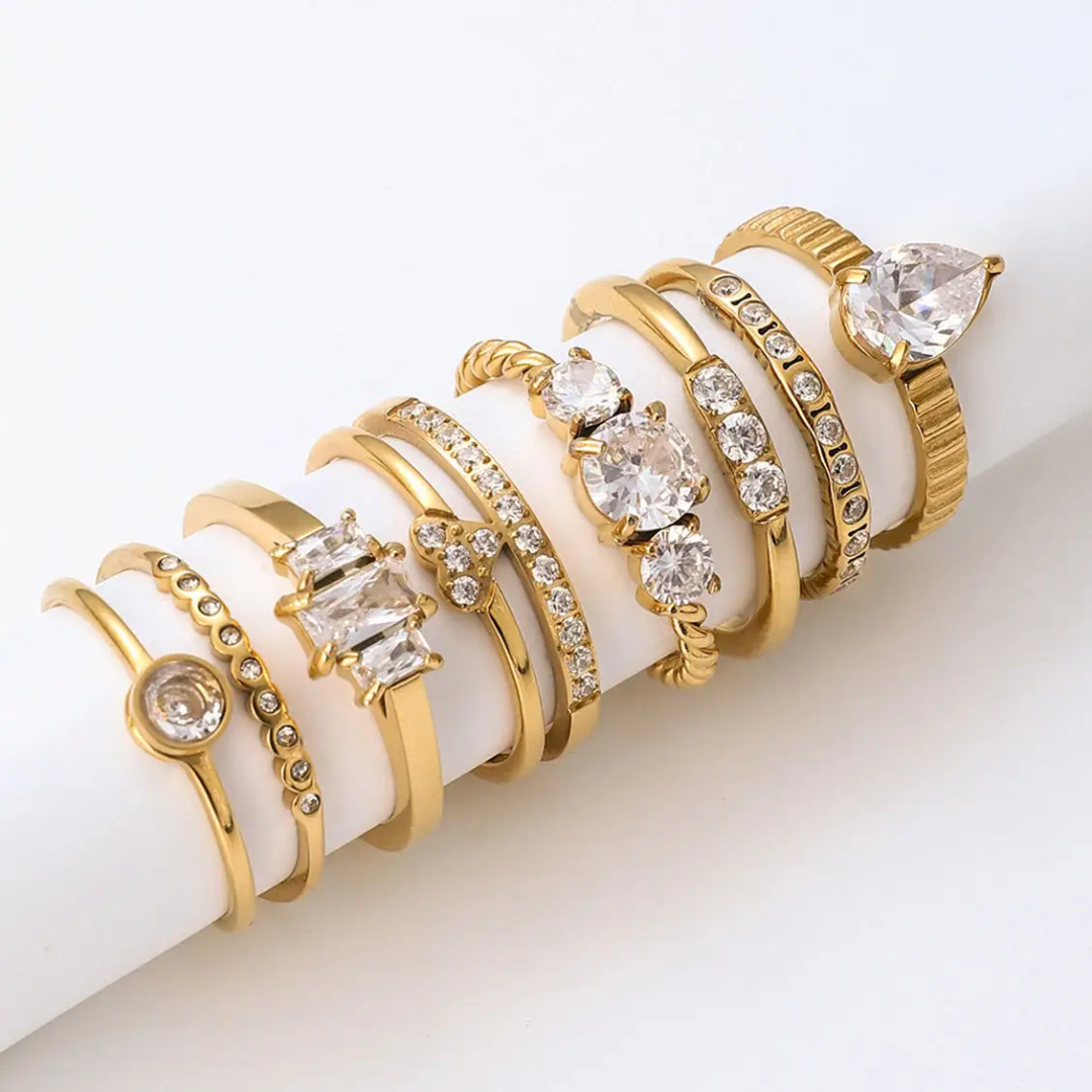 Julie Solitaire Statement Rings
