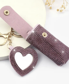 Sparkly Lipstick Holder Mirror KeyChain