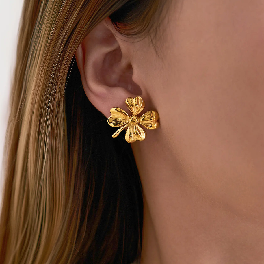 Four Petal Flower Earrings