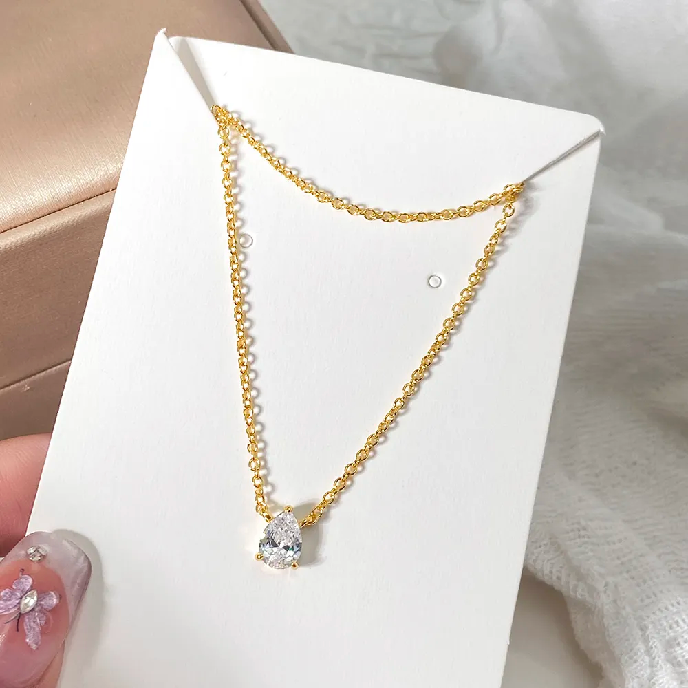 Dripping Drop Diamond Necklace