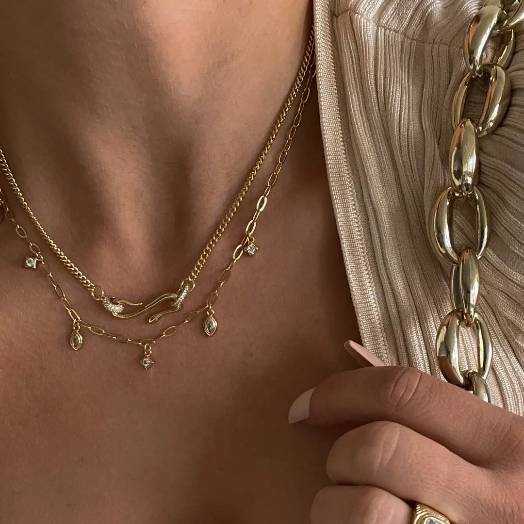 Domiz Ring Joint Gold Necklace