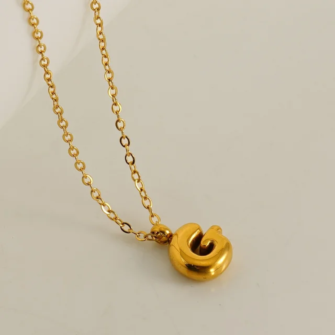Bubble Mini Initial Letter Necklaces