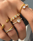 Winey Heart Solitaire Ring