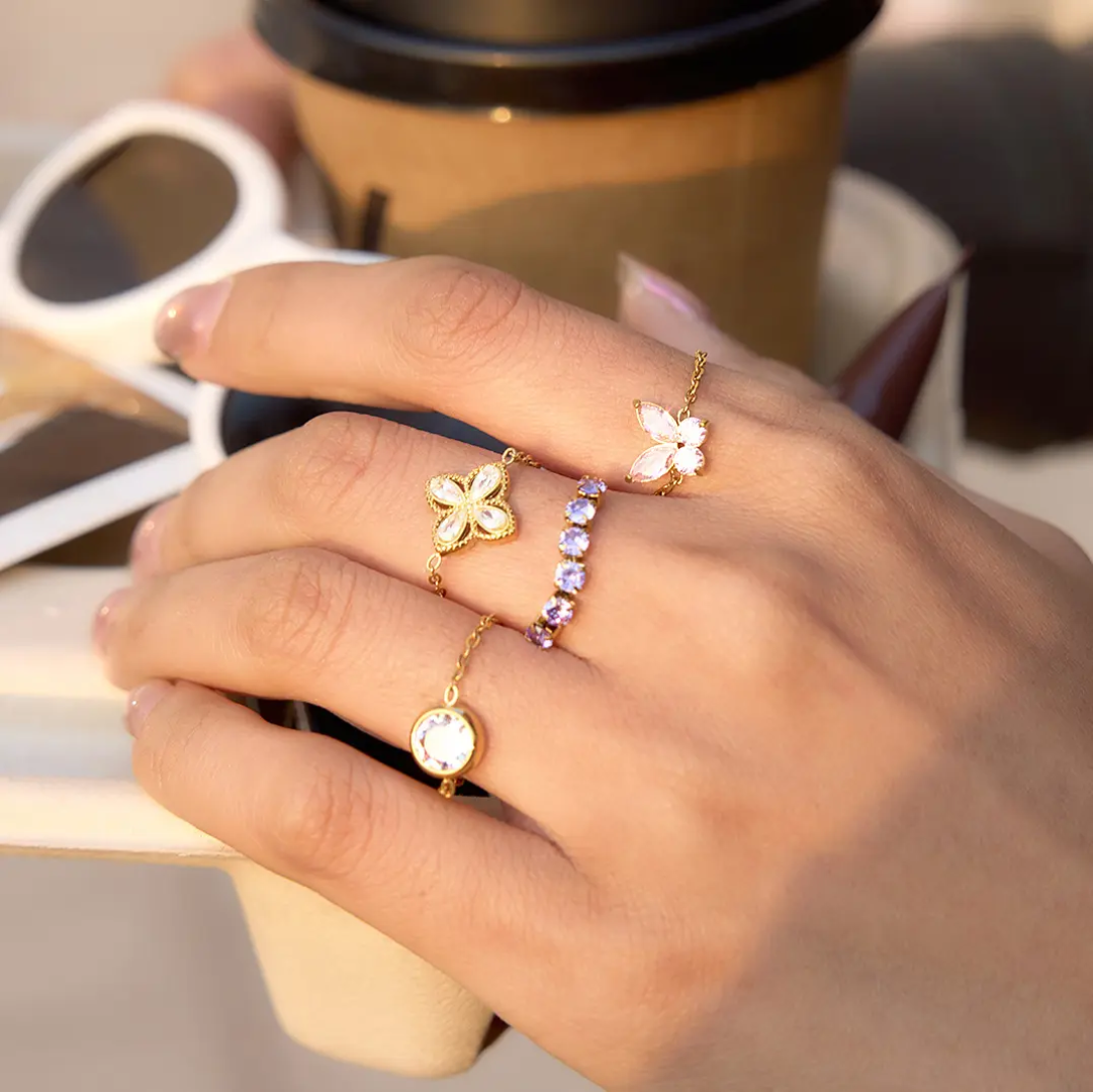 Helia Chain Cute Diamond Rings