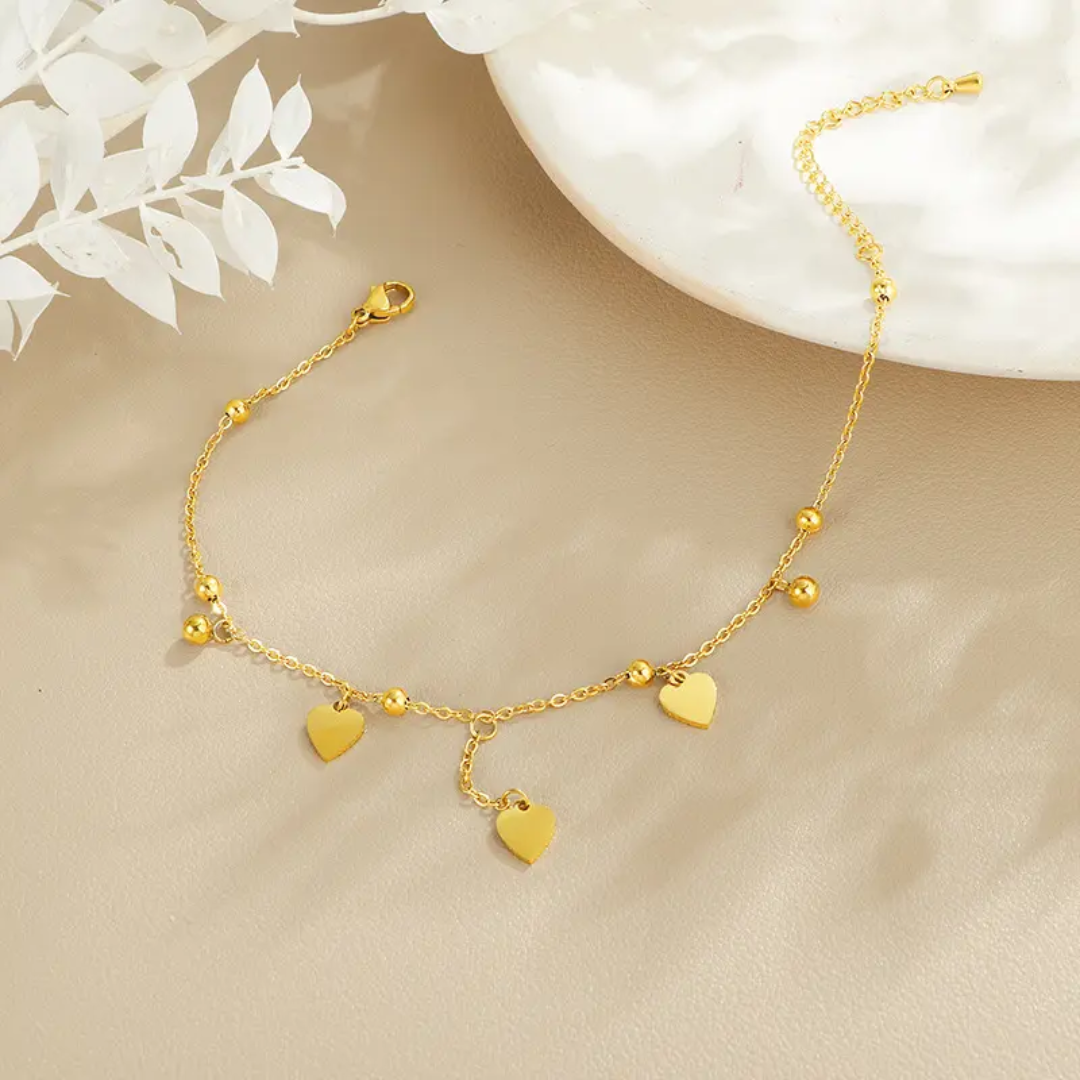 Noor Heart Charms Anklet